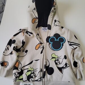 Disney Mickey Mouse Kids Hoodie - Cream and Black